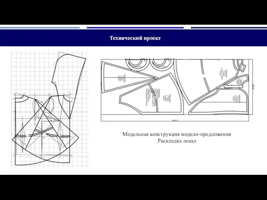 Технический проект Модельная конструкция модели-предложения Раскладка лекал