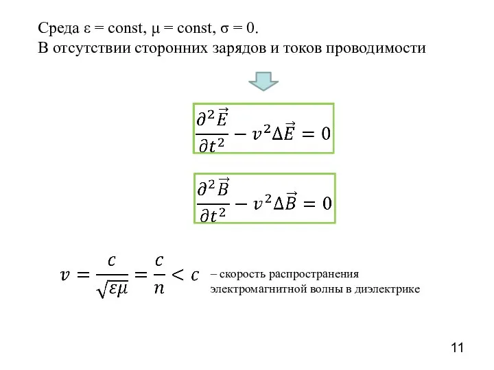 Среда ε = const, μ = const, σ = 0. В