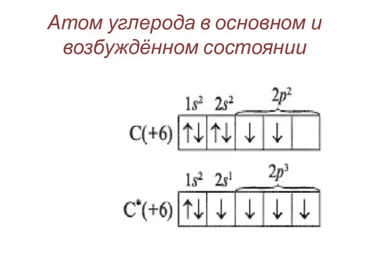 Атом углерода в основном и возбуждённом состоянии