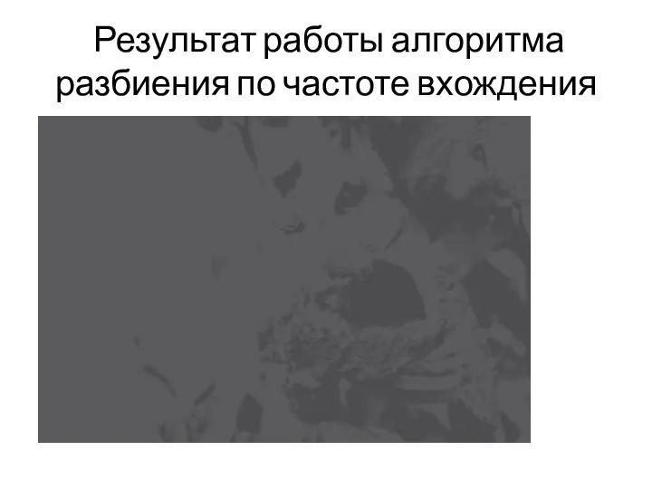 Результат работы алгоритма разбиения по частоте вхождения