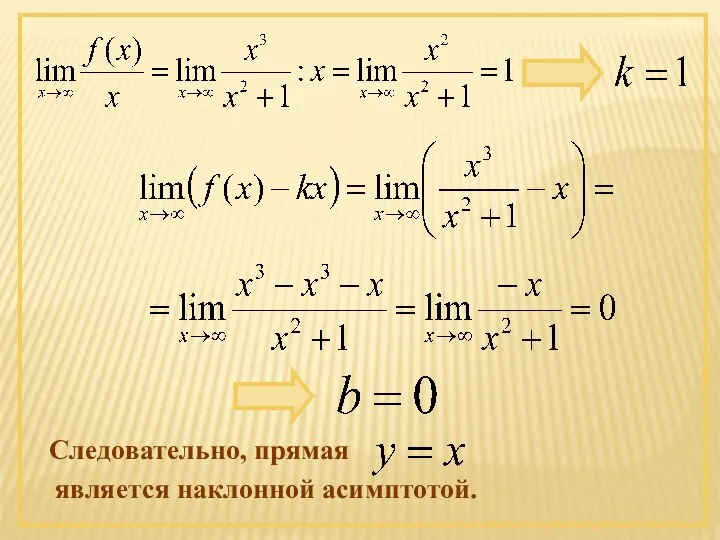 Следовательно, прямая является наклонной асимптотой.