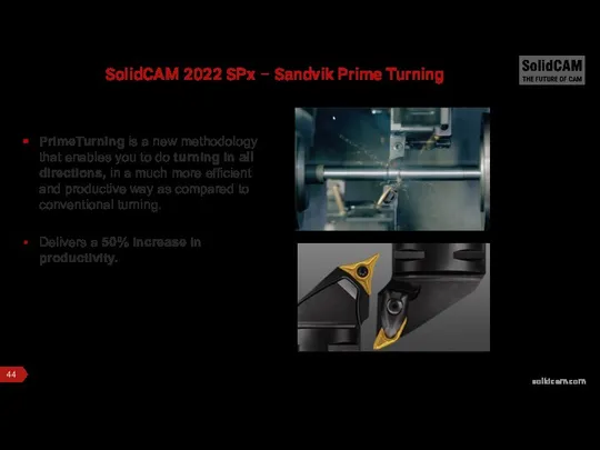 SolidCAM 2022 SPx – Sandvik Prime Turning PrimeTurning is a new