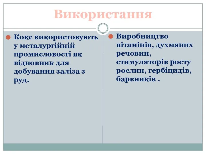 Використання Кокс використовують у металургійній промисловості як відновник для добування заліза