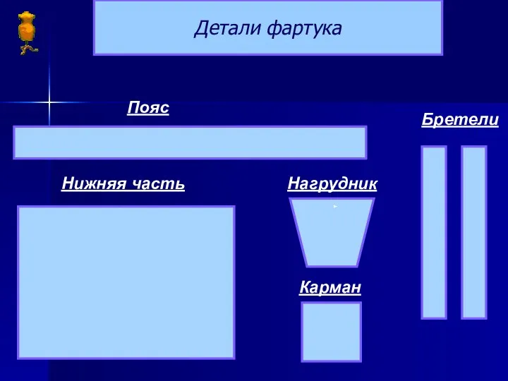 Пояс Нижняя часть Бретели Нагрудник Карман Детали фартука