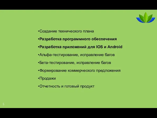 Создание технического плана Разработка программного обеспечения Разработка приложений для IOS и