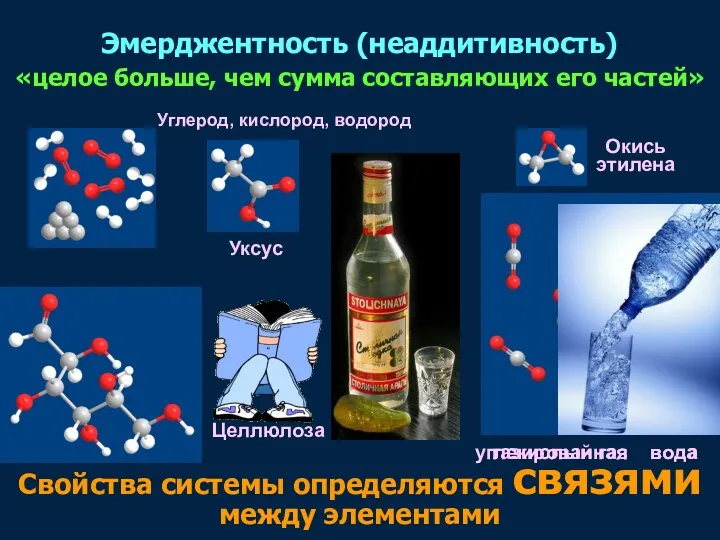 Свойства системы определяются связями между элементами Глюкоза углекислый газ вода газированная