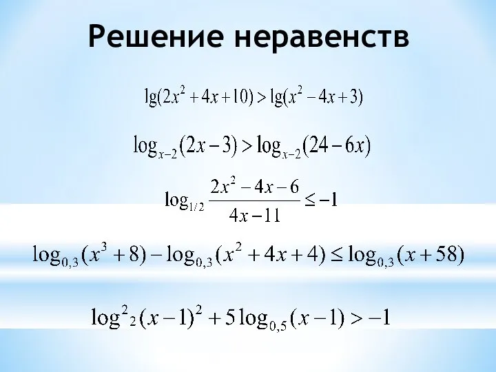 Решение неравенств