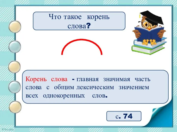 Корень слова - главная значимая часть слова с общим лексическим значением