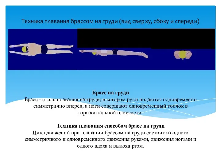 Брасс на груди Брасс - стиль плавания на груди, в котором