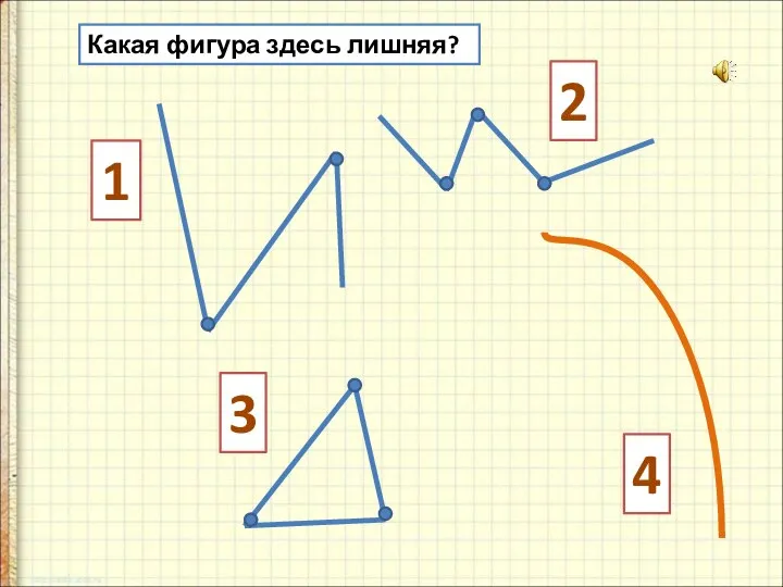 Какая фигура здесь лишняя? 1 2 3 4