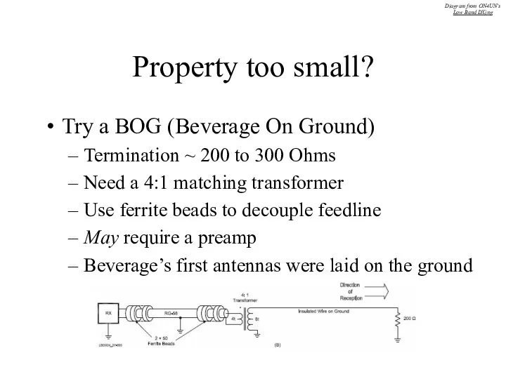 Property too small? Try a BOG (Beverage On Ground) Termination ~