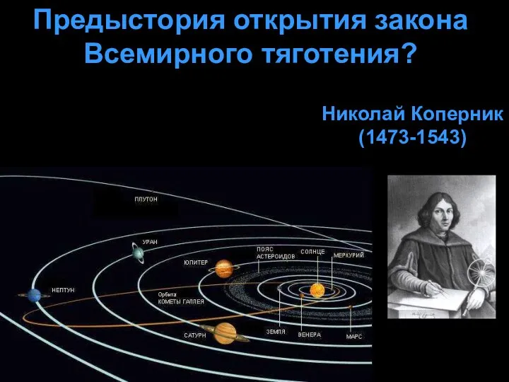 Николай Коперник (1473-1543) Предыстория открытия закона Всемирного тяготения?