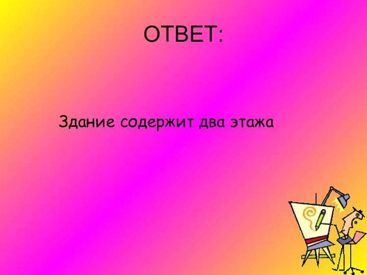 ОТВЕТ: Здание содержит два этажа