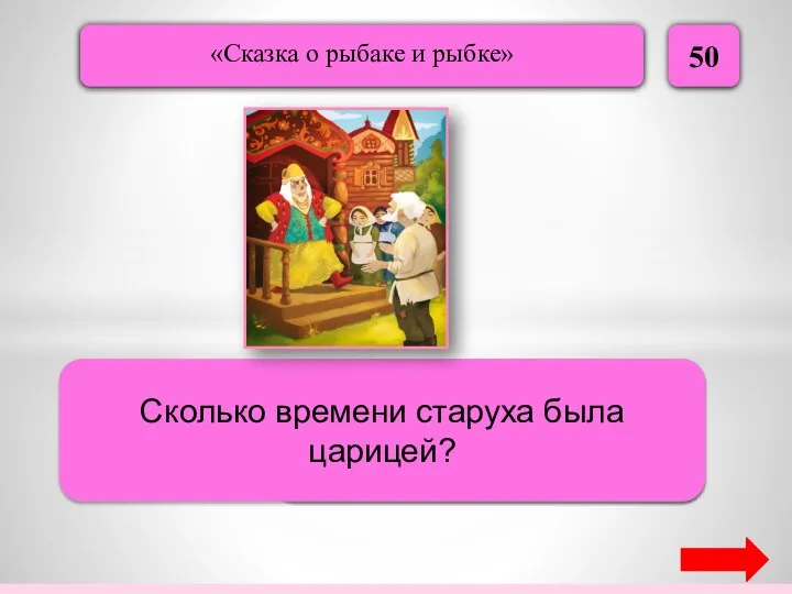 50 Две недели Сколько времени старуха была царицей?