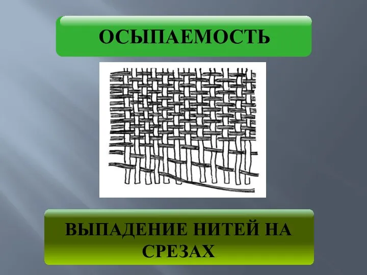 ВЫПАДЕНИЕ НИТЕЙ НА СРЕЗАХ