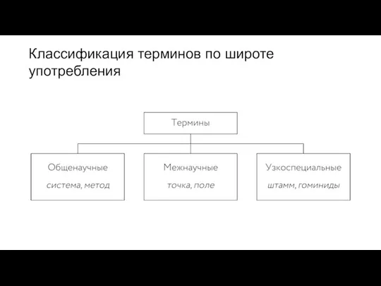 Классификация терминов по широте употребления