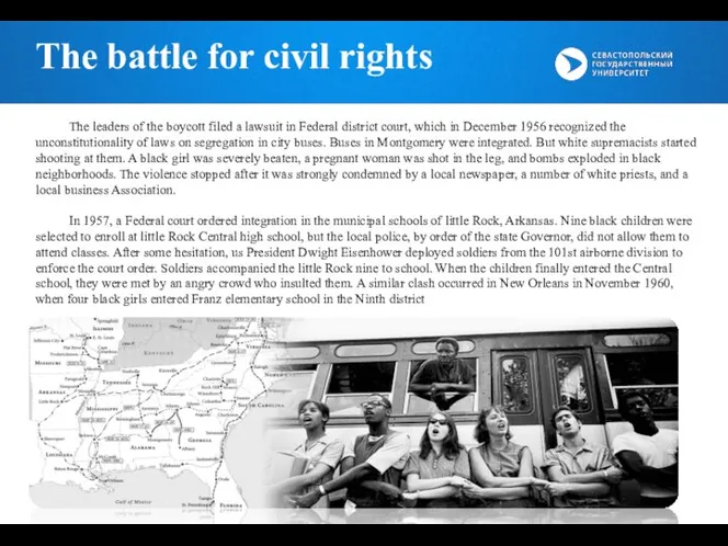 The battle for civil rights The leaders of the boycott filed