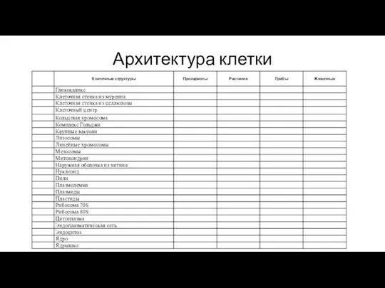 Архитектура клетки