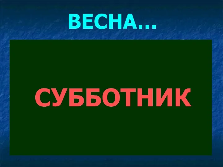 СУББОТНИК ВЕСНА…