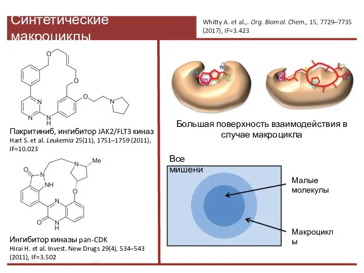 Синтетические макроциклы Whitty A. et al.,. Org. Biomol. Chem., 15, 7729–7735