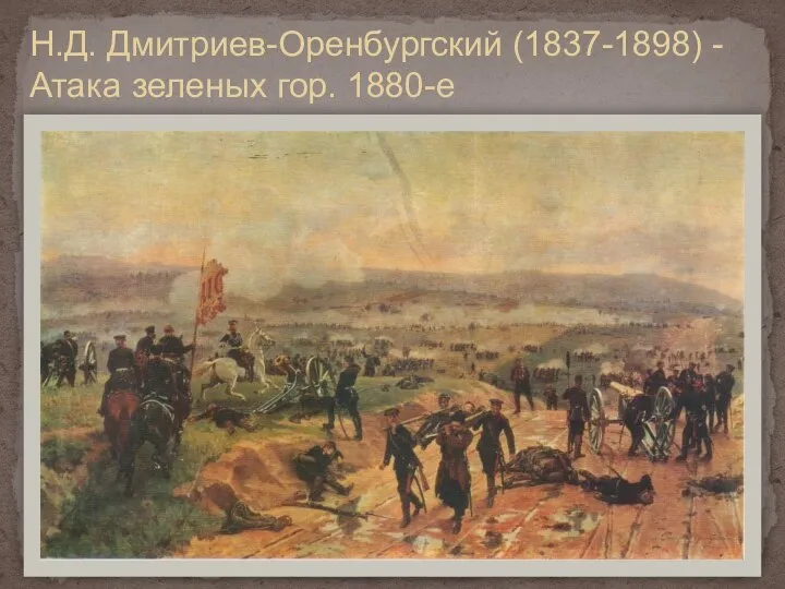 Н.Д. Дмитриев-Оренбургский (1837-1898) - Атака зеленых гор. 1880-е