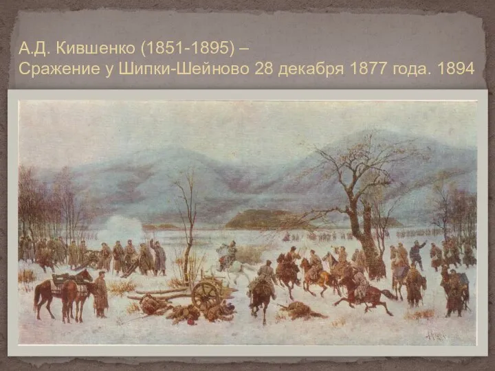 А.Д. Кившенко (1851-1895) – Сражение у Шипки-Шейново 28 декабря 1877 года. 1894