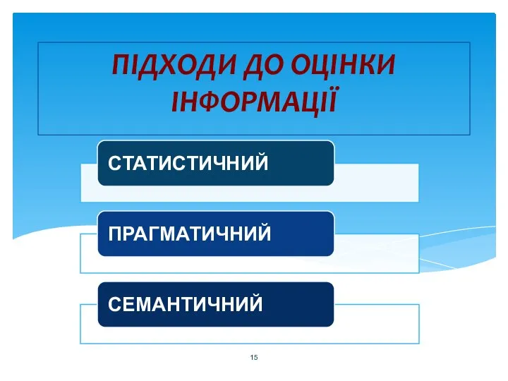 ПІДХОДИ ДО ОЦІНКИ ІНФОРМАЦІЇ