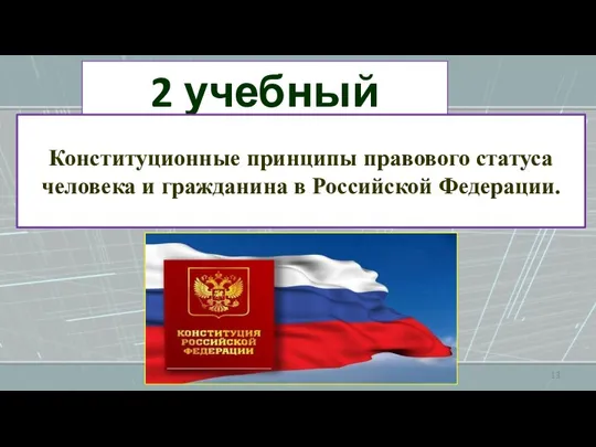 2 учебный вопрос Конституционные принципы правового статуса человека и гражданина в Российской Федерации.