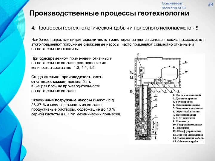 Скважинная геотехнология 39 4. Процессы геотехнологической добычи полезного ископаемого - 5