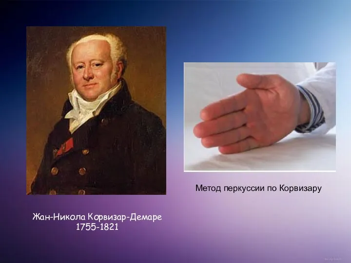 Жан-Никола Корвизар-Демаре 1755-1821 Метод перкуссии по Корвизару