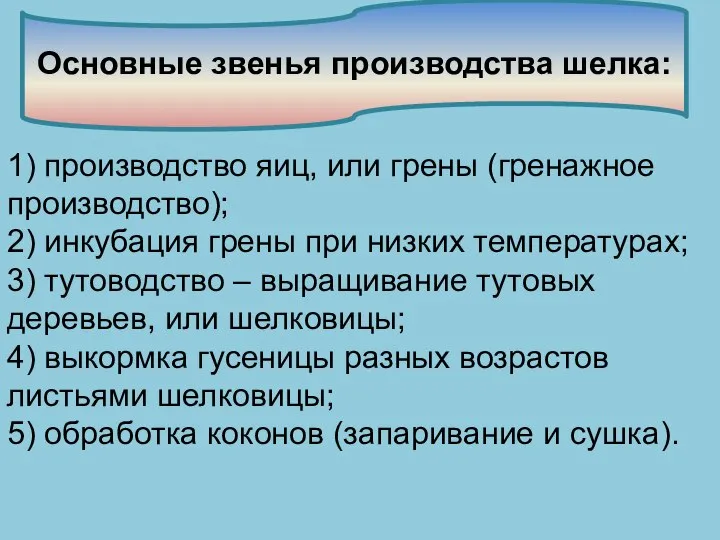 1) производство яиц, или грены (гренажное производство); 2) инкубация грены при