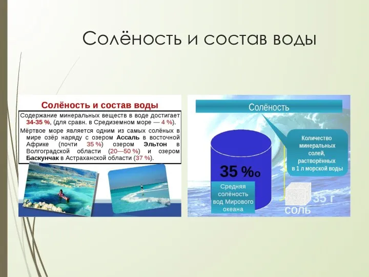 Солёность и состав воды