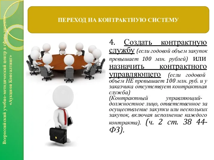 ПЕРЕХОД НА КОНТРАКТНУЮ СИСТЕМУ Всероссийский учебно-методический центр в сфере закупок «Аукцион