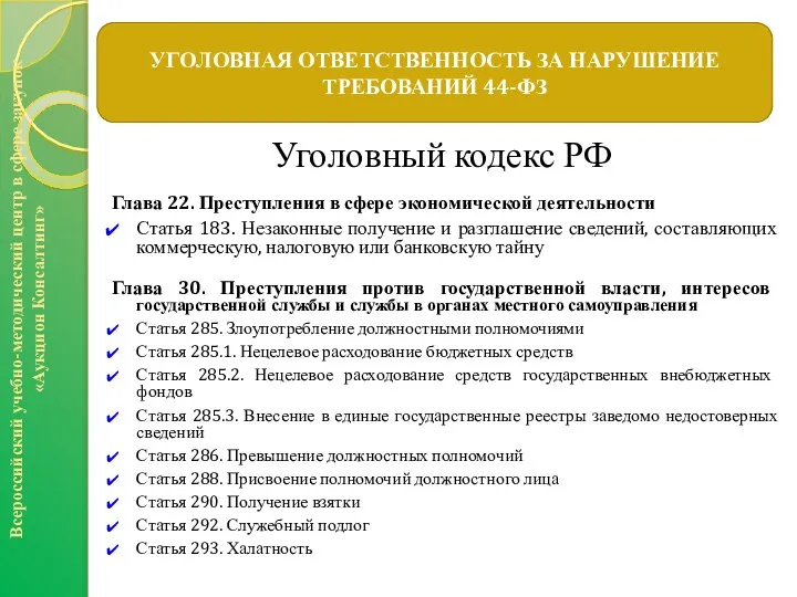 Уголовный кодекс РФ Глава 22. Преступления в сфере экономической деятельности Статья