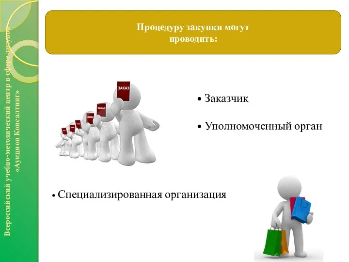 Всероссийский учебно-методический центр в сфере закупок «Аукцион Консалтинг» Процедуру закупки могут