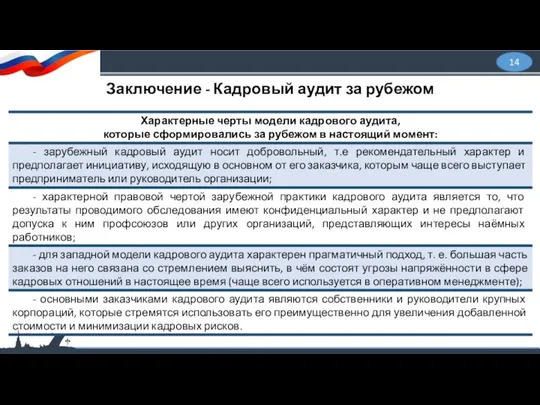 14 Заключение - Кадровый аудит за рубежом