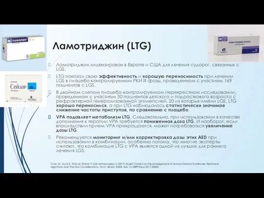 Ламотриджин (LTG) Ламотриджин лицензирован в Европе и США для лечения судорог,