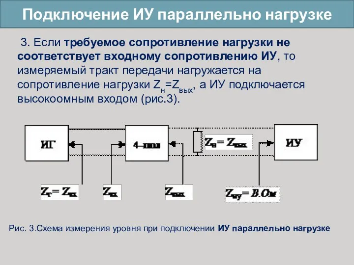 Подключение ИУ параллельно нагрузке 3. Если требуемое сопротивление нагрузки не соответствует