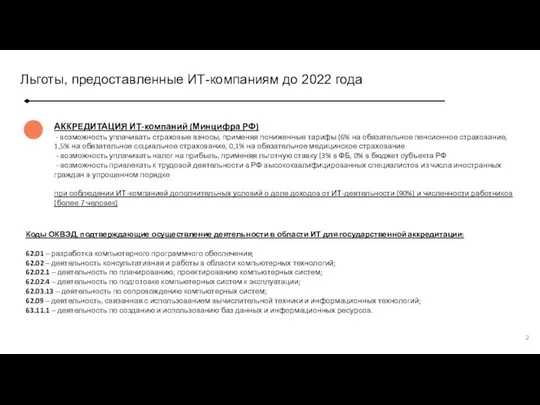 АККРЕДИТАЦИЯ ИТ-компаний (Минцифра РФ) - возможность уплачивать страховые взносы, применяя пониженные