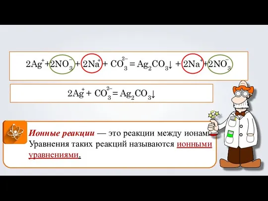 Ионные реакции — это реакции между ионами. Уравнения таких реакций называются