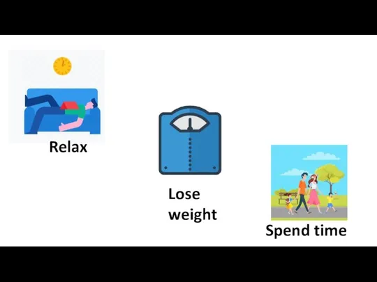 Relax Lose weight Spend time