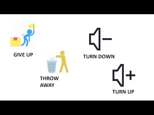 GIVE UP THROW AWAY TURN DOWN TURN UP