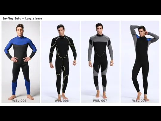 WSL-005 WSL-006 WSL-007 WSL-008 Surfing Suit - Long sleeve