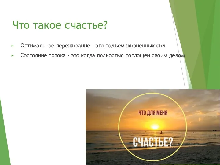 Что такое счастье? Оптимальное переживание – это подъем жизненных сил Состояние