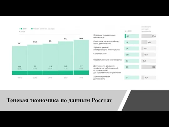 Теневая экономика по данным Росстат