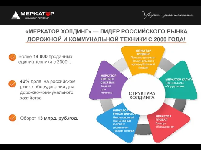 «МЕРКАТОР ХОЛДИНГ» — ЛИДЕР РОССИЙСКОГО РЫНКА ДОРОЖНОЙ И КОММУНАЛЬНОЙ ТЕХНИКИ С