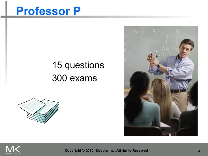 Professor P Copyright © 2010, Elsevier Inc. All rights Reserved 15 questions 300 exams