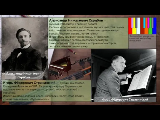 Александр Никола́евич Скря́бин — русский композитор и пианист, педагог. Первым использовал