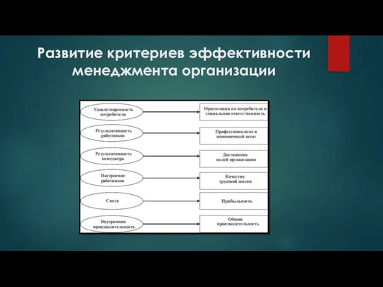 Развитие критериев эффективности менеджмента организации