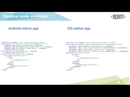 Android native app iOS native app Source code example